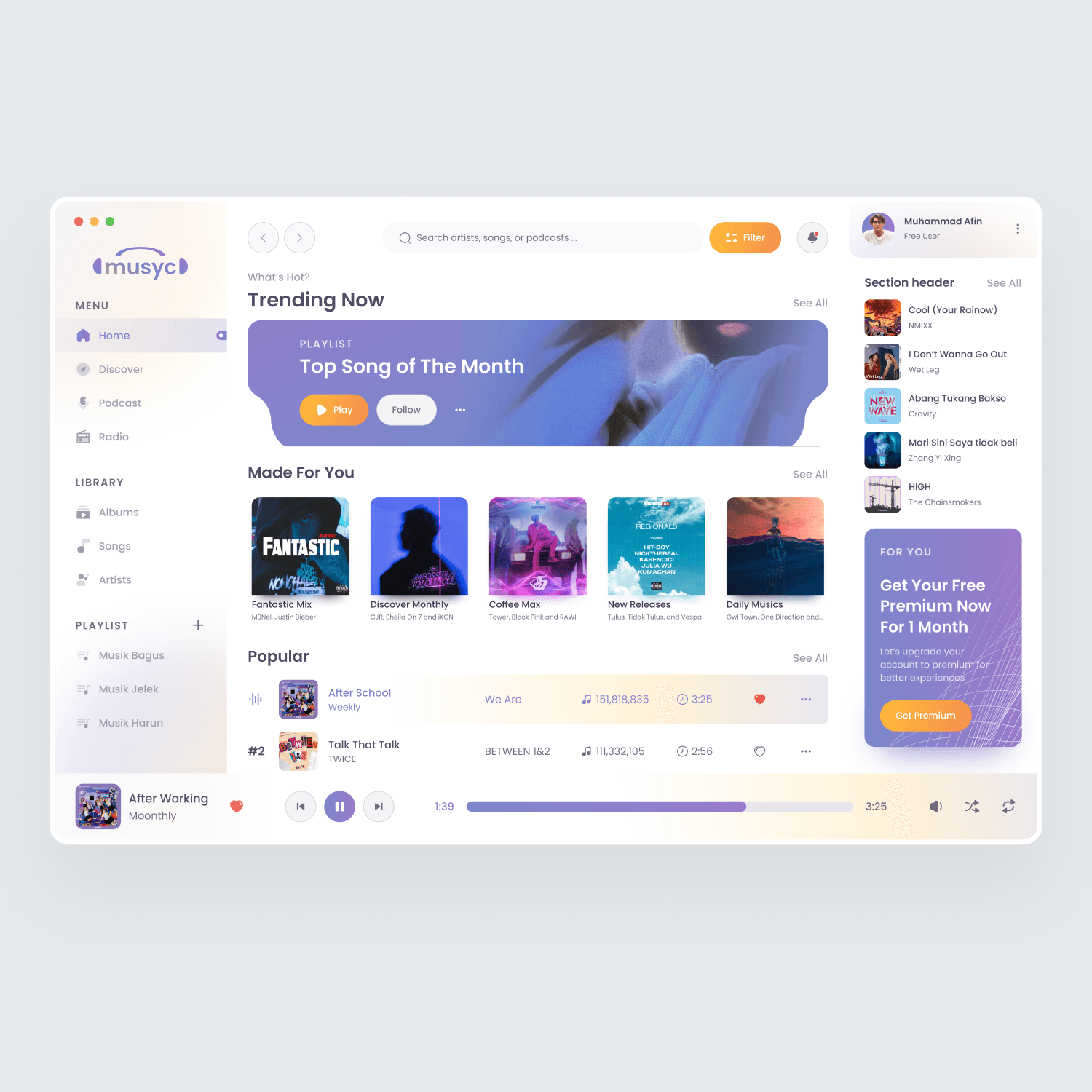Music Streaming Dashboard